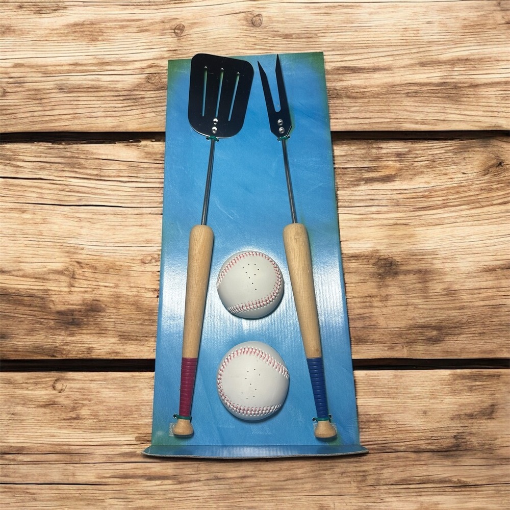 Hallmark MLB Baseball Tailgate BBQ Salt Pepper Fork Spatula Utensil Tool 4pc Set